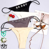 Sexy Multicolor Panties Body Chain Crystal 26 Initials Thong