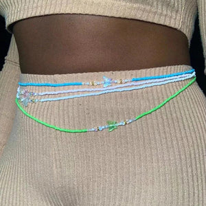 Colorful Butterfly Waist Bead, Stretch Dainty Body Jewelry for Women Girls