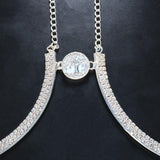 Rhinestone Body Chain Necklace Coin Chest Bra Harness for Women