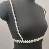 Winter Sexy Shoulder Bare Pearl Top for Women's Clothes