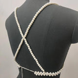 Winter Sexy Shoulder Bare Pearl Top for Women's Clothes