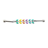 Colorful Industrial Piercing Barbell Stainless Steel