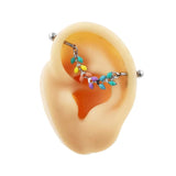 Colorful Industrial Piercing Barbell Stainless Steel