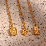 Sexy Body Pendant Necklace Stainless Steel 18K Plated Crystal Paved Jewelry