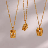 Sexy Body Pendant Necklace Stainless Steel 18K Plated Crystal Paved Jewelry