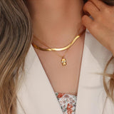 Sexy Body Pendant Necklace Stainless Steel 18K Plated Crystal Paved Jewelry