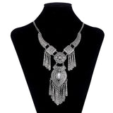 Bohemian Choker Collar Necklace Vintage Tassel Statement Maxi Long Necklace