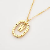 925 Silver Colorful Zircon Letters Alphabet Pendant Necklace