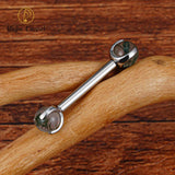 14G Titanium Nipple Barbell with Natural Stone Shield Tongue Ring
