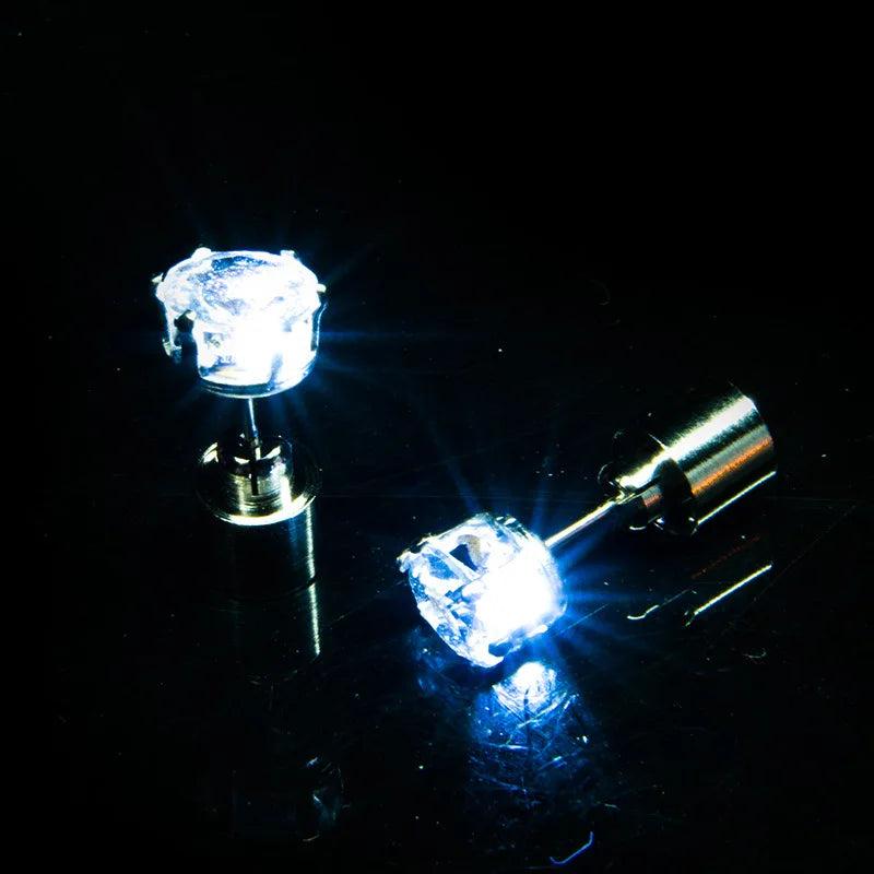 LED Light Up Earrings Zircon Ear Studs Party Accessories Christmas Glow
