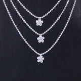 Stonefans Rhinestone Flower Shoulder Chain Bra for Women