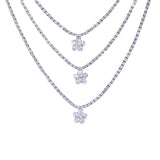 Stonefans Rhinestone Flower Shoulder Chain Bra for Women