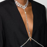 Stonefans Rhinestone Bikini Harness Necklace Crystal Body Chain