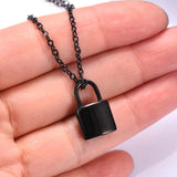 Stainless Steel Mini PadLock Cremation Pendant Necklace Lock Memorial Jewelry