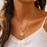 Retro Coin Pearl Necklace Stainless Steel Women's Daily Wear