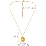 Retro Coin Pearl Necklace Stainless Steel Women's Daily Wear