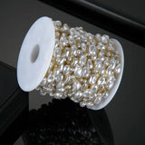 1m Stainless Steel Irregular Pearl Link Chains DIY Necklace Jewelry Making