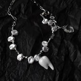 Punk Gothic Pearl Tooth Pendant Necklace for Women