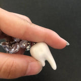 Punk Gothic Pearl Tooth Pendant Necklace for Women