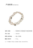 Long Pearl Flower Necklace Hollow Chain for Women