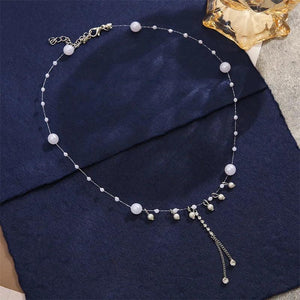 Tassel Butterfly Heart Pearl Choker Necklace Gift for Women