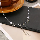 Tassel Butterfly Heart Pearl Choker Necklace Gift for Women