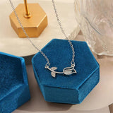 Tassel Butterfly Heart Pearl Choker Necklace Gift for Women