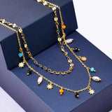 Geometric Pearl Star Small Light Bulb Necklace for Women
