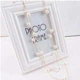South Korea Sweater Chain Pearl Long Necklace Top