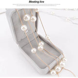 South Korea Sweater Chain Pearl Long Necklace Top