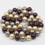 DIY 8mm South Sea Multicolor Shell Pearl Necklace 18inches AAA Beads