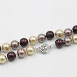 DIY 8mm South Sea Multicolor Shell Pearl Necklace 18inches AAA Beads
