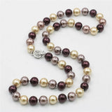 DIY 8mm South Sea Multicolor Shell Pearl Necklace 18inches AAA Beads