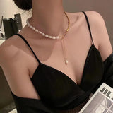 Freshwater Pearl Beaded Rope Chain Choker Necklace