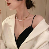 Freshwater Pearl Beaded Rope Chain Choker Necklace