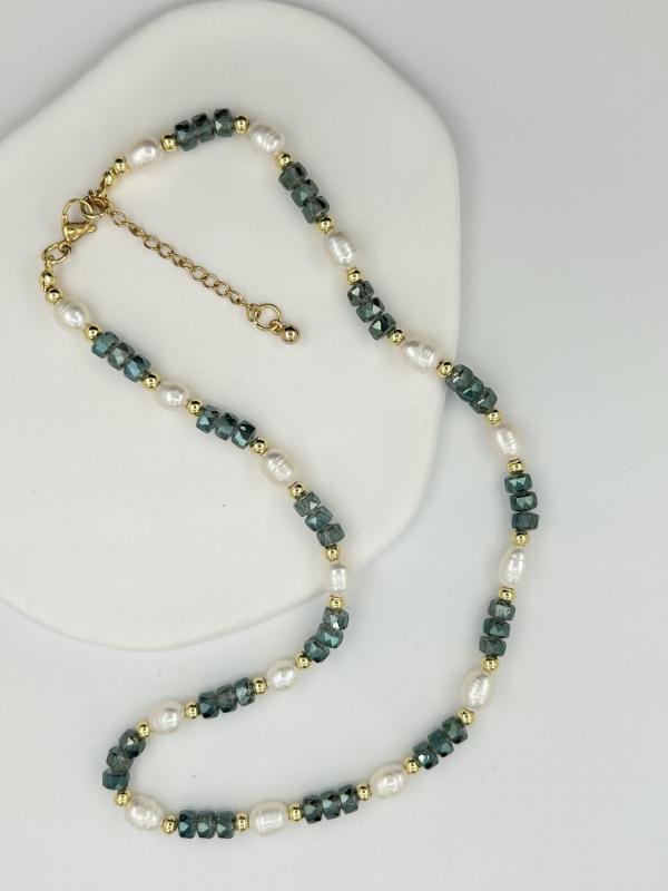 Freshwater Pearl Necklace Indian Agate Beads Charm Jewelry