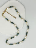 Freshwater Pearl Necklace Indian Agate Beads Charm Jewelry