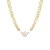 Chic Hip-hop Pearl Leaf Necklace for Women
