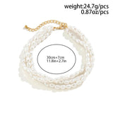 Multilayer Goth Pearl Choker Necklace for Women Wed Bridal Bead Clavicle