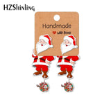 Christmas Santa Claus Hat Acrylic Clip Earrings