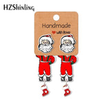 Christmas Santa Claus Hat Acrylic Clip Earrings