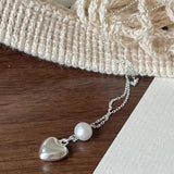 Foxanry LOVE Heart Pendant Necklace for Women Birthday Party Jewelry