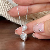 Foxanry LOVE Heart Pendant Necklace for Women Birthday Party Jewelry