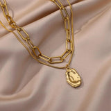 Snake Pearl Pendant Necklace Women Punk Street Rustproof Stainless Steel