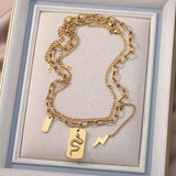 Snake Pearl Pendant Necklace Women Punk Street Rustproof Stainless Steel