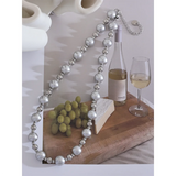 Grey Pearl Beads Chain Steel Collar Necklace Women Jewelry