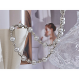 Grey Pearl Beads Chain Steel Collar Necklace Women Jewelry