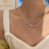 Pearl Round Beads Necklace for Women Clavicle Choker Jewelry