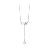 Zircon Pearl Tassel Necklace for Women