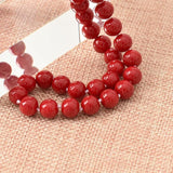 Dark Round Red Coral Long Pearls Necklace 8mm Size DIY Chain Coral 36inch